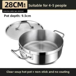 Stainless Steel Dual Hot Pot | Thickened Large-Capacity Pot for Home & Induction Cooking