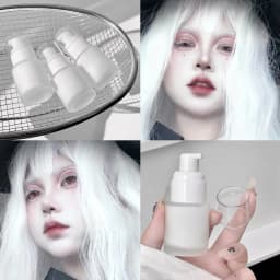 Matte White Liquid Foundation Makeup Buildable Coverage Primer & Concealer Stick Waterproof & Long-Lasting for Halloween Cosplay