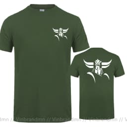 Front Back Print Goldorak Grendizer Mazinger Z T-Shirt Japanese Cartoon Design Summer Men's Tees Tops Short Sleeve Cotton Tshirt