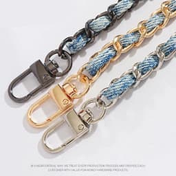 120cm Adjustable Metal Aluminum Bag Chain Replacement Parts Accessories for Braided Denim Shoulder Crossbody Handbag strap