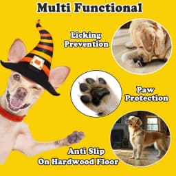 4-Pack Anti-Slip Dog Socks, Prevent Licking and Biting of Hard Wooden Floors, Strong Grip, Paw Protection, Anti-Scratch, Double-