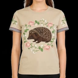 Summer Lady Clothes Crew Neck Short Sleeve Cartoon Hedgehog Graphic T Shirt Women's Outfits Casual Streetwear Soft Tees