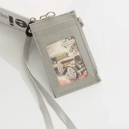 PU Leather Card Holder Neck Strap Lanyard Business Credit Card ID Card Badge Wallet Coin Purse Pouch Student Bus Card Bags Case