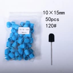 50PCS Green Nail Sanding Caps Bands With Rubber Drill Polishing Nail Art Rotating Remove Burrs Manicure Pedicure Accessory Tool