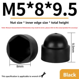 10Pcs/PACK Black M4 M5 M6 M8 M10 M12 Bolt Nut Dome Protection Caps Covers Exposed Hexagon Plastic Screw Protection Covers