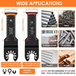 24 Pcs Oscillating Saw Blade Set Multitool Oscillating Blade HCS Universal Precision Tooth Blade For Wood Plastic Metal Cutting