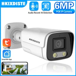Samrt Life Ultra HD 6MP POE Camera Human Detect Dome Outdoor Audio IP Camera IR NightVision for TUYA POE NVR Surveillance System