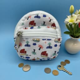 1 Piece Double-Shoulder Zipper Small Coin Purse Keychain Mini Backpack Pendant