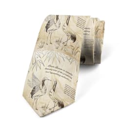 Design New 8CM Men Slim Fit Tie Crane Pattern Printing Fun Casual Fashion Necktie Bar Club Holiday Party Tie Japanese Gravatas