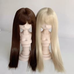Double Ponytail Hair Wig Blank 1/3 1/4 In Stock BJD Long Straight Beautiful Girls High Temperature Silk Blue Doll Accessories