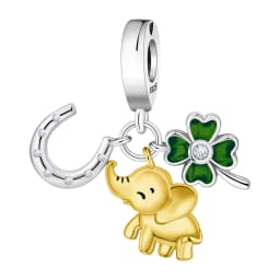 CYMYSS 925 Sterling Silver Charm Cute Animals Bead Elephant Pendant Fit Bracelets Necklace DIY Jewelry Making Party Gift