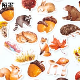 46 Pcs Autumn Forest Party Themed DIY Adhesive Stickers Pack for Decorative Albums Diaries Stick Labels Stationery