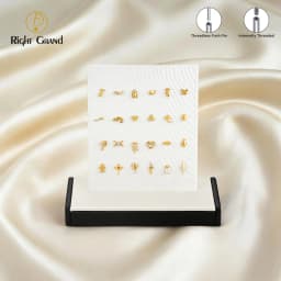 Right Grand High Quality Black Fiberboard Leather Display Stand for 14G 16G Threaded and Threadless Piercing Body Jewelry