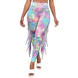 NADANBAO Mermaid Printed Pants Fish Scales Cosplay 3D Printed Women Bottoms Fashion Women's Leggings Tight Yoga Pants
