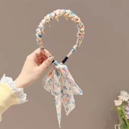 Coffee Polka Dot Ribbon Headband For Women - High Skull Top Hair Bands Face Washing Hairband Elegant Ponytail Hair Accessory