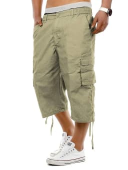 Men's Cargo Shorts Solid Color Loose Fit Elastic Waist Large Size Outdoor Spring Summer Casual Pants with Multiple Pockets