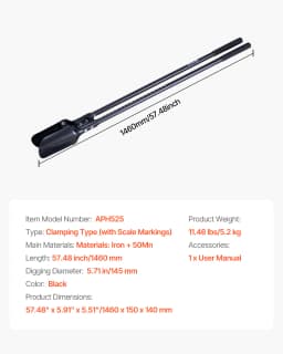 SucceBuy Post Hole Digger Heavy Duty Post Hole Digger Manual Hole Digger with Scale Markings Post Hole Digger Digging Gardening