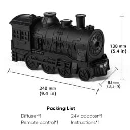 Creative Vintage Train Locomotive Air Humidifier Aromatherapy Diffuser Sprayer with Jellyfish Smoke Ring /Essential Oil Set