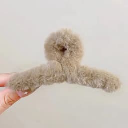 Solid Fluffy Cross Hair Claw For Women Girls Sweet Hair Ornament Plush Headband Hair Claw Clip Hairpin Fashion Hair Accessories