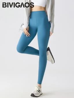 BIVIGAOS Spring Summer Multi Colored Thin Casual Fashion Sharkskin Leggings Women High Waist Tight Sport Cycling Fitness Legging