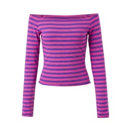 Combhasaki Women's Y2k 2000s Grunge Long Sleeve Striped Shirt Off Shoulder Slim Fit Crop Tee Top Cosplay Costumes Party Clubwear