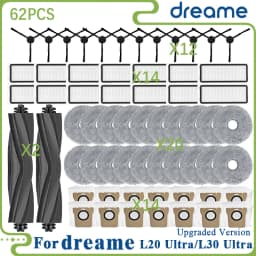 Dreame L20 Ultra/L20 Ultra Complete RLX41CE / L30 Ultra Parts Main Roller Side Brush Hepa Filter Mop Cloth Dust Bag