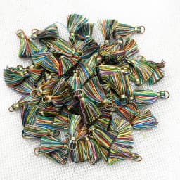 100/50Pcs 20mm Mini Metal Hanging Ring Tassel Trim Pendant DIY Craft Jewelry Handmade Earrings Decor Materials Fringe Trim
