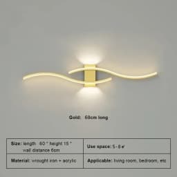 Modern LED Wall Lamp Simple Lines 60/80cm Available Three Colors Bedroom Bedside TV Wall Corridor Indoor Lighting Fixtures