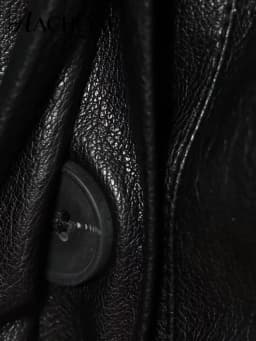 AACHOAE Women's Faux Leather Cropped Jacket Oversized Zip Up PU Leather Coat Casual Bomber Jacket Streetwear Outerwear