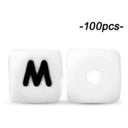 100Pcs 12mm Letter Silicone Beads for DIY Name Jewelry Making Bracelet Necklace Beaded Pen Accessories Keychain Beads Craft