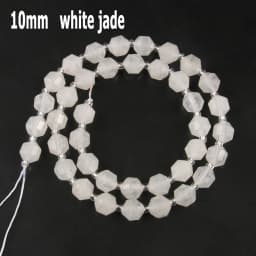 44 Types White Chalcedony Jade Agate Bead Natural Stone Rondelle Cube Faceted Loose Beads for Jewelry Making Bracelets Accessory