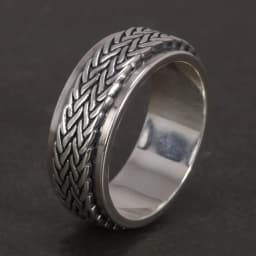 925 Sterling Silver Rotatable Rings For Men And Women Simple Hemp Rope Type Spinner Vintage Male Jewelry