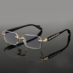 Frameless Anti Blue Light Glasses Rectangular Flat Lens for Women & Men