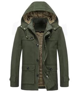 Military Cargo Coat Mens Thick Warm Man Jacket Winter Parkas Casual Cotton Padded Jacket Male Multi-Pocket Fur Hoodies Men Parka