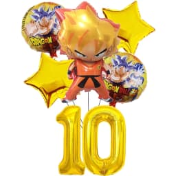 Dragon Ball Z Birthday Party Decoration Anime Tableware Invitation Cards Banner Backdrop Poster Cake Topper Number Balloon Set