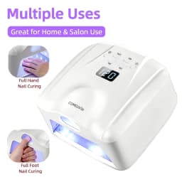 2‑in‑1 Auto‑Sensor UV LED Nail Dryer 78LED Dual Port for Single Finger Toe Full Hand Gel Curing Manicure Pedicure Home Salon