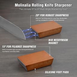 Rolling Knife Sharpener Magnetic Knife Holder Diamond Sharpening Stone Kit with 15 and 20 Degrees Angle Roller Kitchen Accessory
