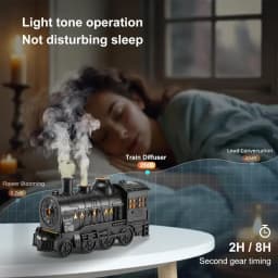 USB Train Shape Aroma Diffuser, 2 Mist Modes, 2 Timers, Night Light, 300ml, Fine Mist, Quiet Air Humidifier for Home Office