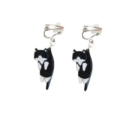 32 Style Colorful Enamel Cartoon Cute Rabbit Fox Ear Clips Funny Cat Bear Long Clip on Earrings Without Piercing for Women Girls