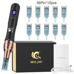 8 Speed Level Rechargeable Microneedling Derma Pen/Mas Pen N6 With 10Pcs Replacement Tips 0.25mm