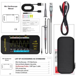 BSIDE 10MHz Bandwidth Handheld Oscilloscope 3.2 Inch Color Screen Real-Time Waveform Display Home Repair For School Labs