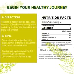 BetterLungs Lung Cleansing Tea, Herbal Loose Leaf Mullein Leaf Extract Detox Tea Bags for Lung Respiratory Health and Wellness