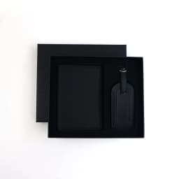Customized Name Set, Unisex Safiano PU Leather Passport Holder and Luggage Tag Gift Box