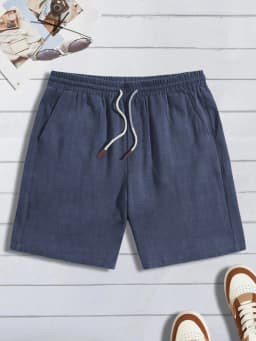 Summer Thin Linen Shorts for Men, Loose and Casual, Five-Inch Pants, Cotton and Linen, Breathable, Suitable for Beach and Sports