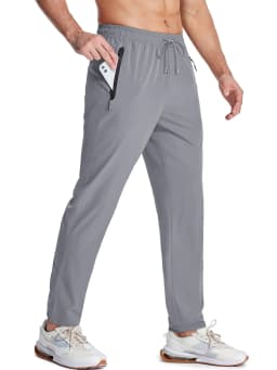 MAGCOMSEN Men's Casual Trousers Quick Dry Waterproof Stretch Work Pants with Zip Pockets Spring Summer Sweatpants