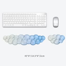 Ergonomic Cloud Silicone Gel Keyboard and Mouse Wrist Rest Set Clear Wrist Rest for Keyboard 60%/68%/75%