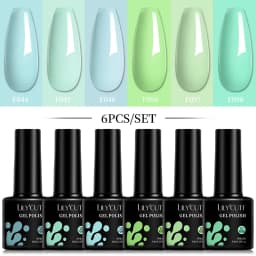 LILYCUTE 6Pcs 7ML Gel DIY Nails Polish Set Bright Pink Nail Charms Soak Off UV LED Gel Varnish Nail Art Design Accessories