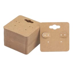 50pcs 5x5cm Paperboard Stud Earrings Cards Display Earrings Hooks Holders Organizers Hang Tag For Diy Jewelry Packaging Making