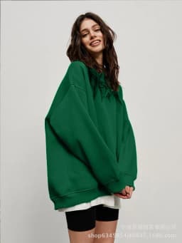 Pullover Loose Fit Hoodie Casual with Crew Neck Long Sleeve Standard Length Single Pullover Closure Japanese Korean Women Hoodie