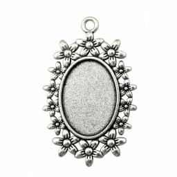 10pcs 18x25mm Inner Size Antique Silver Plated 31 Styles Cameo Cabochon Base Setting Charms Pendant Necklace Findings